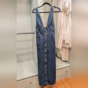 Classic Blue Denim Midi Dress